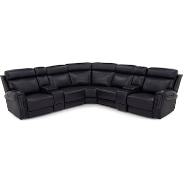 Kinston 7Pc Leather Fully Loaded Zero Gravity Reclining Modular With Heat, Massage & Chargers