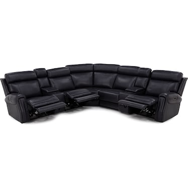 Kinston 7-Pc. Leather Fully Loaded Zero Gravity Reclining Modular With Heat, Massage And Wirless Cha