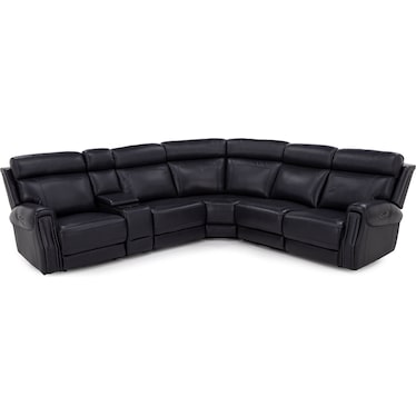 Kinston 6Pc Leather Fully Loaded Zero Gravity Reclining Modular With Heat, Massage & Chargers