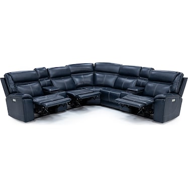 Duke 7-Pc. Leather Fully Loaded Zero Gravity Reclining Modular With Hidden Cupholders