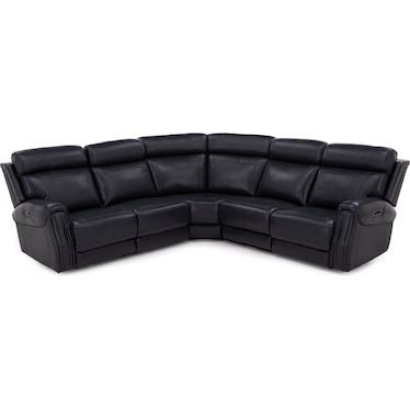 Kinston 5-Pc. Leather Fully Loaded Zero Gravity Reclining Modular With Heat And Massage