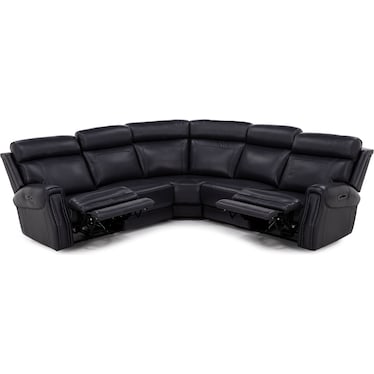 Kinston 5-Pc. Leather Fully Loaded Zero Gravity Reclining Modular With Heat, Massage And Wirless Cha