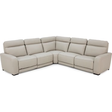 Percy Leather 5-Pc. Fully Loaded Wall Saver Modular With Immersive Audio, Heat And Massage