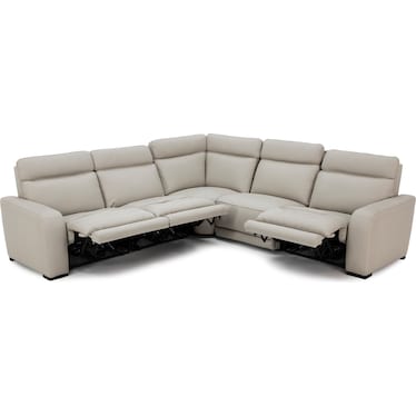Percy Leather 5-Pc. Fully Loaded Wall Saver Modular With Immersive Audio, Heat And Massage
