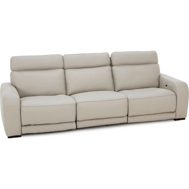 Percy Leather 3-Pc. Fully Loaded Wall Saver Reclining Sofa With Immersive Audio, Heat And Massage