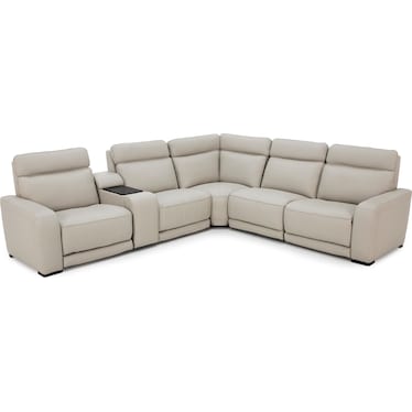 Percy Leather 6-Pc. Fully Loaded Wall Saver Modular With Immersive Audio, Heat And Massage