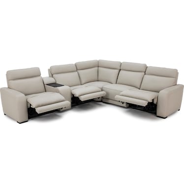 Percy Leather 6-Pc. Fully Loaded Wall Saver Modular With Immersive Audio, Heat And Massage
