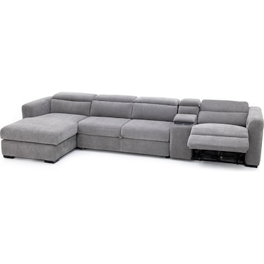 Surround 4-Pc. Fully Loaded Reclining Sectional With Sleeper And Bluetooth Speakers