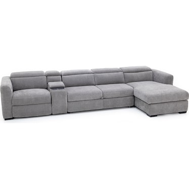 Surround 4-Pc. Fully Loaded Reclining Sectional With Sleeper And Bluetooth Speakers