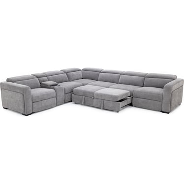 Surround 6-Pc. Fully Loaded Reclining Sectional With Sleeper And Bluetooth Speakers