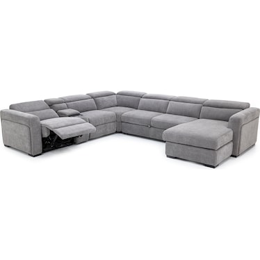Surround 6-Pc. Fully Loaded Reclining Chaise Sectional With Sleeper And Bluetooth Speakers