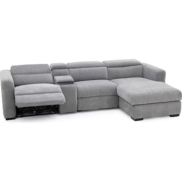 Surround 4-Pc. Fully Loaded Reclining Chaise Sofa With Bluetooth Speakers