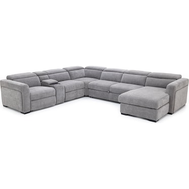 Surround 6-Pc. Fully Loaded Reclining Sectional With Sleeper And Bluetooth Speakers