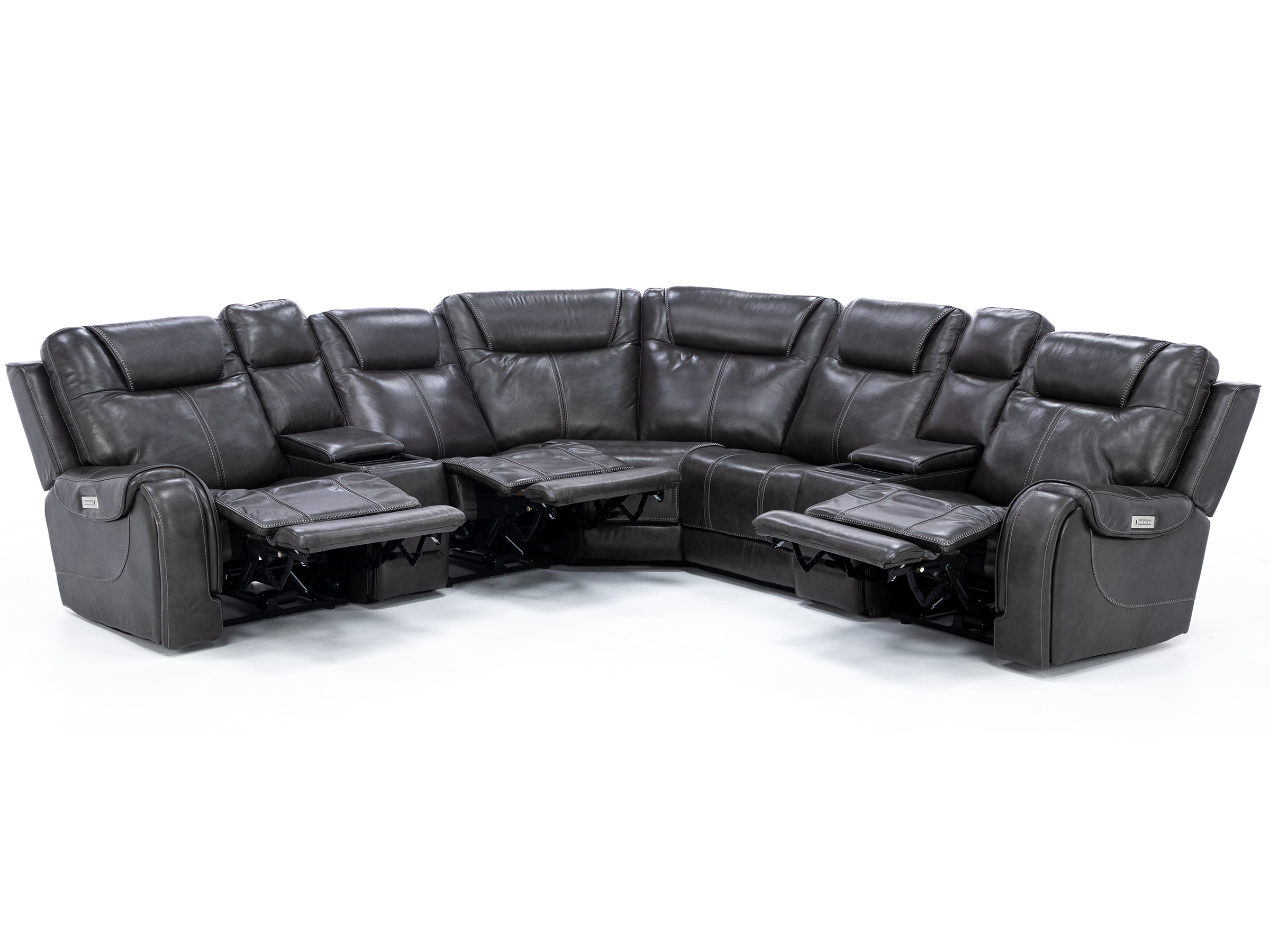 ①Zenlet 3 Pro ②MagSafe Panel ＆ Leather Gray Leather Dual Power Zero Gravity Recline Sofa | 0L0