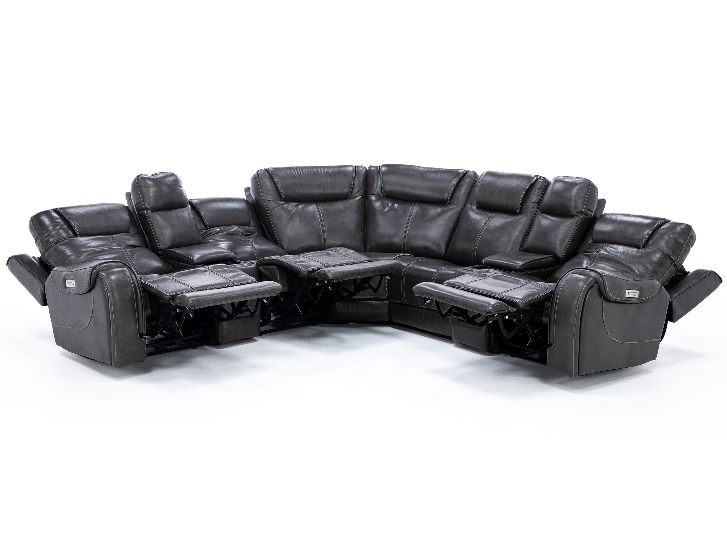 Zion 7-Pc. Leather Fully Loaded Reclining Modular | Steinhafels
