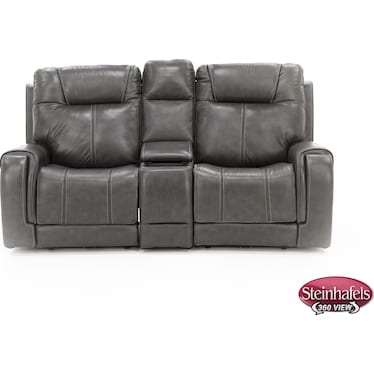 Zion 3-Pc. Leather Fully Loaded Reclining Console Loveseat