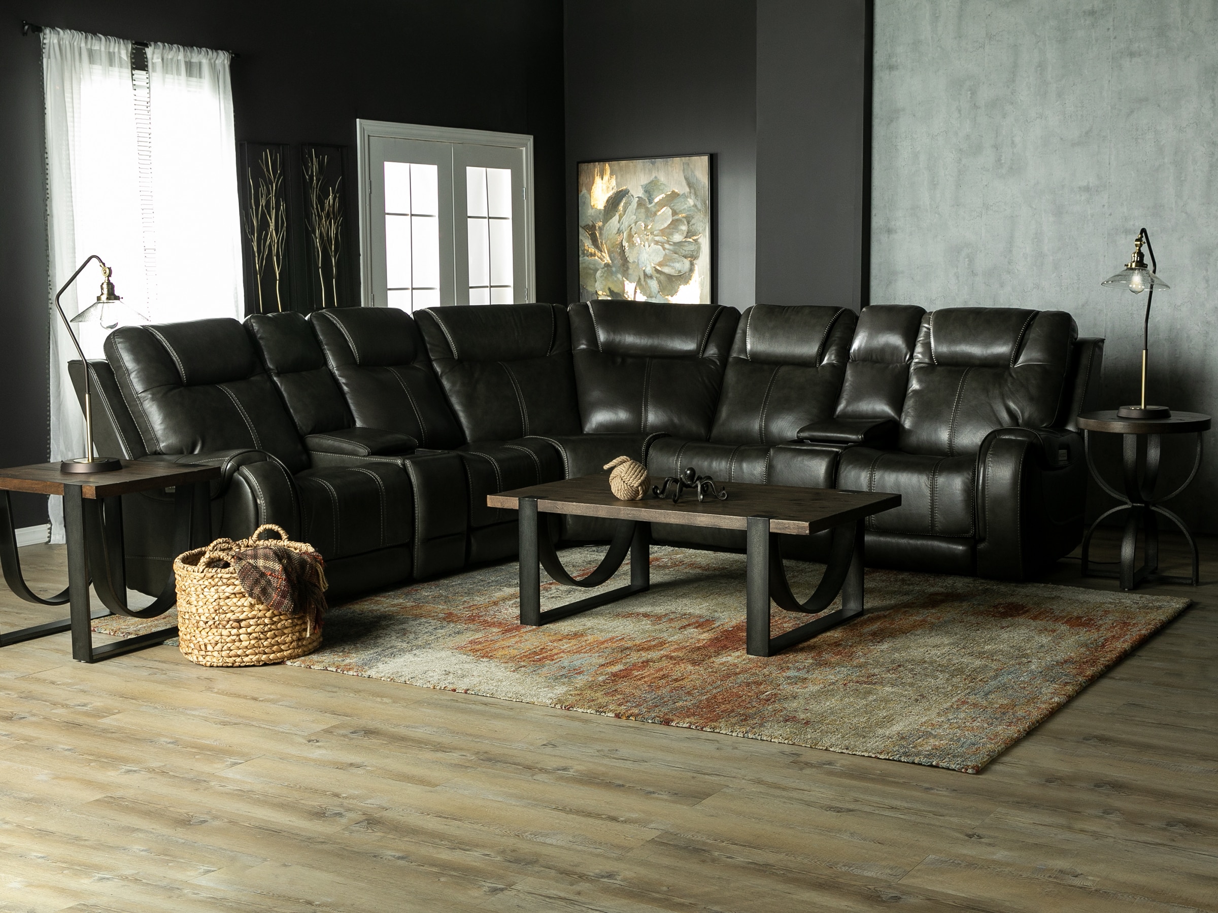 Zion 7-Pc. Leather Fully Loaded Reclining Modular | Steinhafels