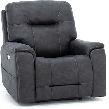 Matthew Fully Loaded Recliner With Hidden Cupholders in Steel