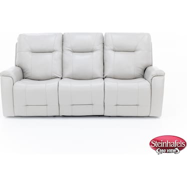 Matthew Leather Fully Loaded Zero Gravity Reclining Sofa With Hidden Cupholders In Dove