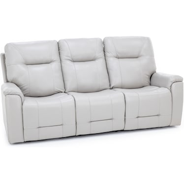 Matthew Leather Fully Loaded Zero Gravity Reclining Sofa With Hidden Cupholders In Dove