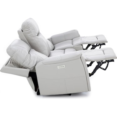 Matthew Leather Full Loaded Zero Gravity Reclining Sofa With Hidden Cupholders