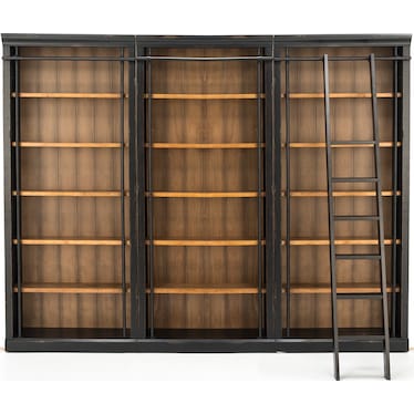 Philippe Bookcase Wall with Ladder