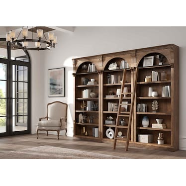 Spencer Bookcase Wall with Ladder