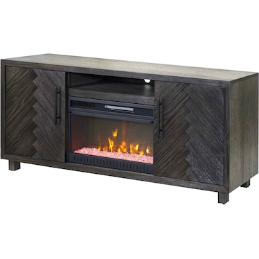 Charcoal Chevron 67" Fireplace