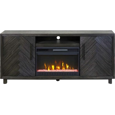 Charcoal Chevron 67" Fireplace