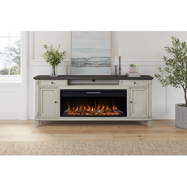 White Estate 76" Fireplace