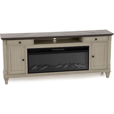 White Estate 76" Fireplace