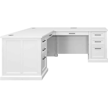 Abbey White L-Desk