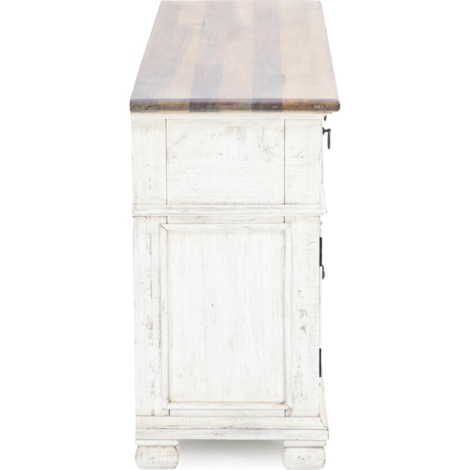 napa antique linen timbered brown buffet server sideboard   
