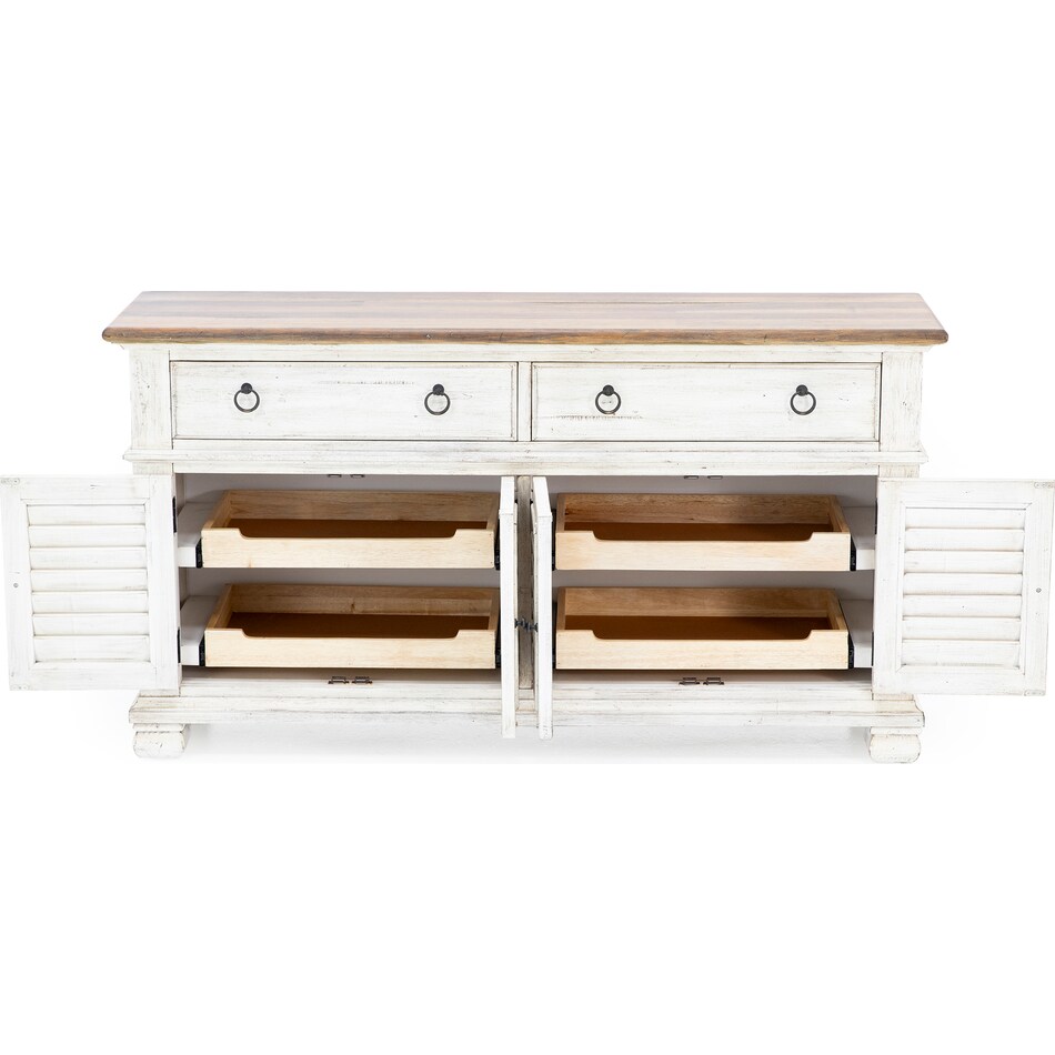 napa antique linen timbered brown buffet server sideboard   