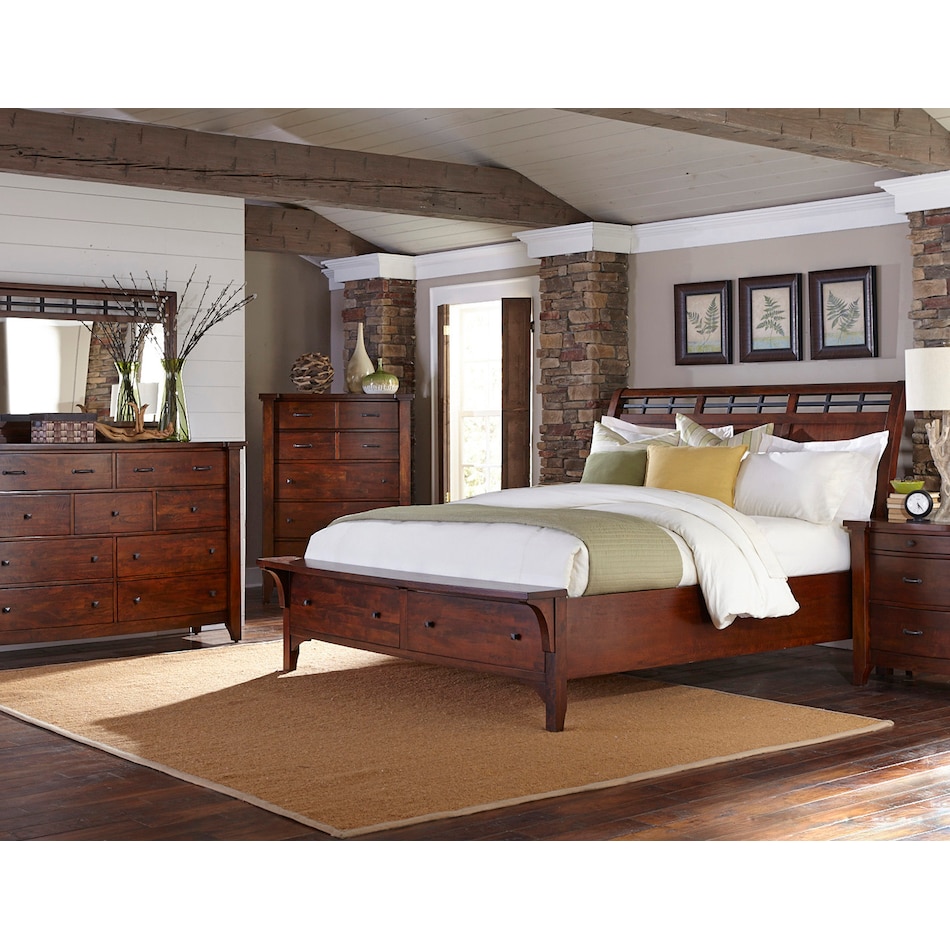 napa brown queen bed package qsb  