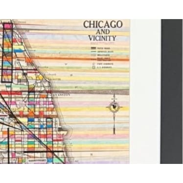 Modern Map Of Chicago Framed Art 30"W x 40"H