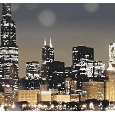 Chicago Nights Framed Art 40"W x 20"H