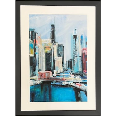 Chicago Riverview Framed Art 30"W x 40"H