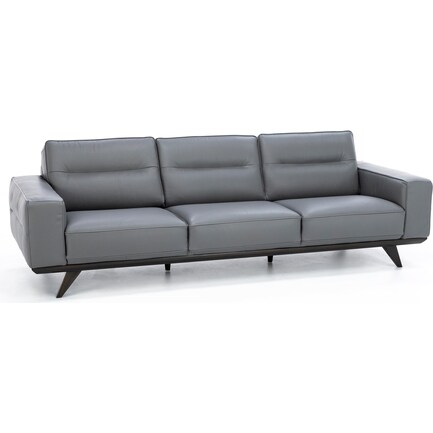 Livorno Leather Sofa in Steel Grey