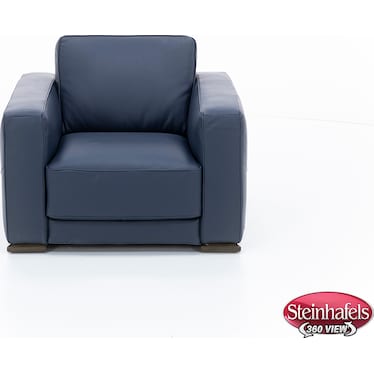 Bianca Leather Chair in Blue