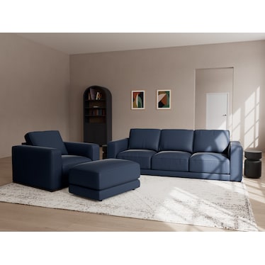 Bianca Leather Chair in Blue