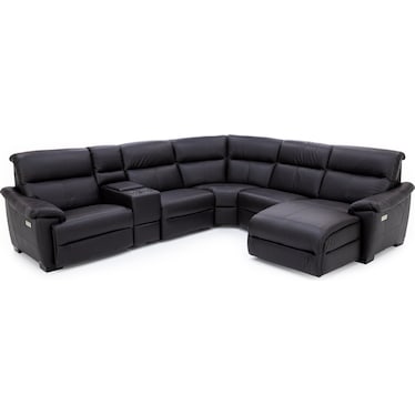 Lorenzo 6-Pc. Leather Fully Loaded Reclining Chaise Modular