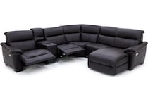 natuzzi brown mtn lth sectional piece zpkg  