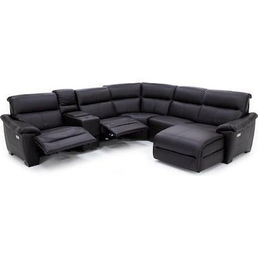 Lorenzo 6-Pc. Leather Fully Loaded Wall Saver Reclining Modular