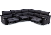 natuzzi brown mtn lth sectional piece pkg  