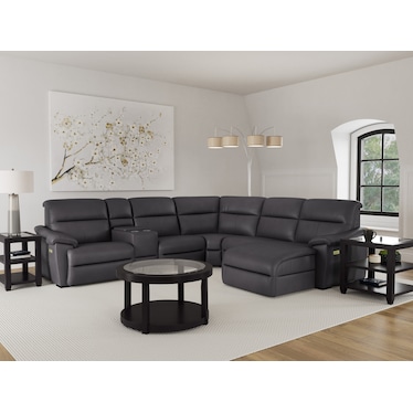 Lorenzo 6-Pc. Leather Fully Loaded Wall Saver Reclining Modular