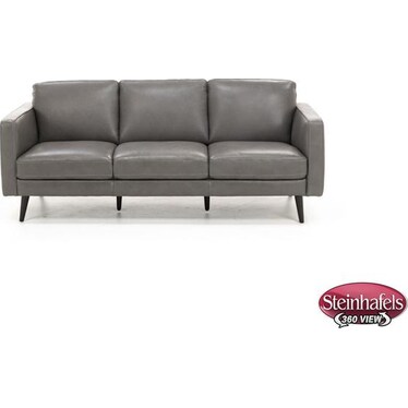 Turin Leather Sofa in Dark Grey