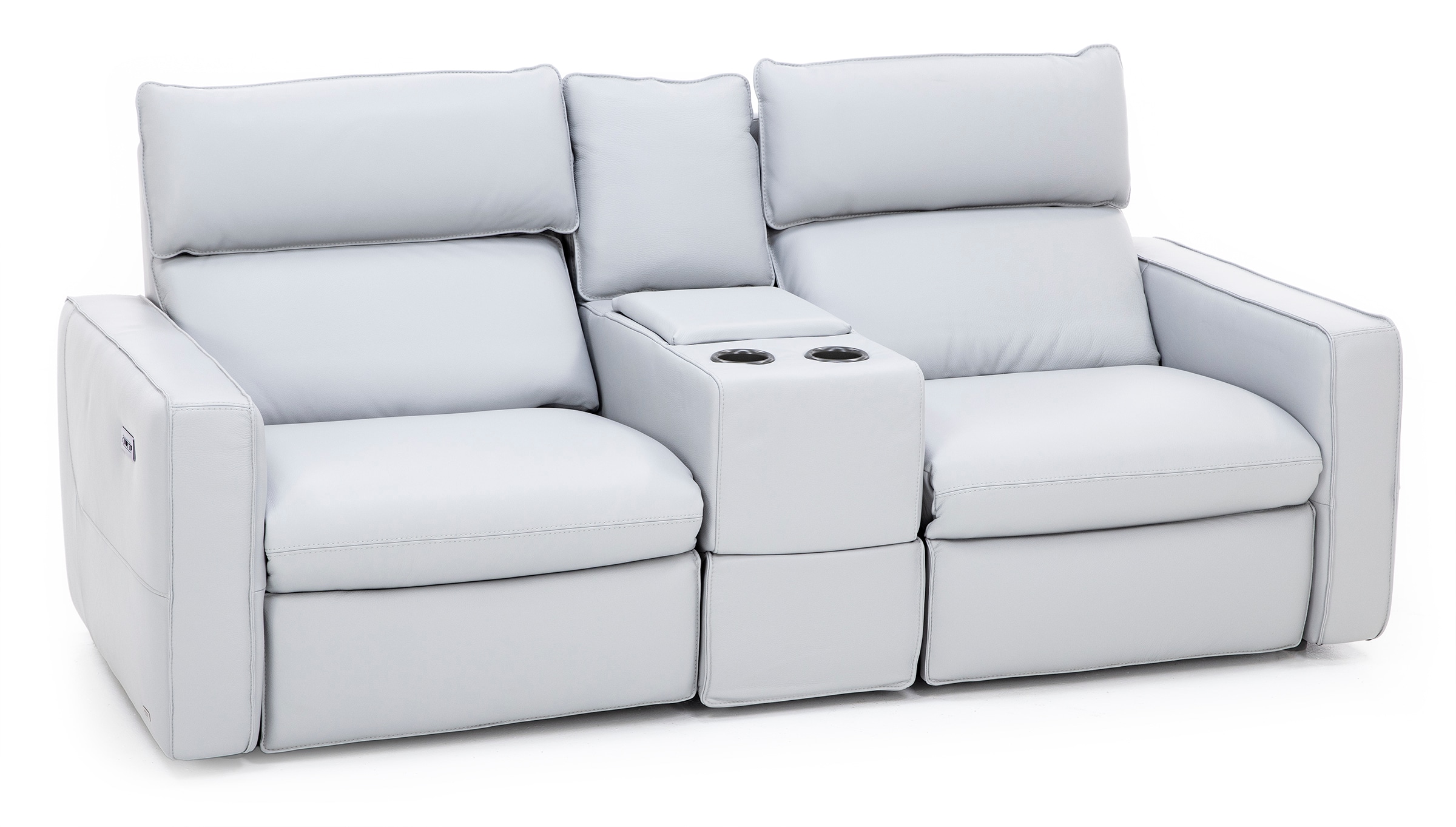 Matteo 3-Pc. Leather Power Headrest Reclining Console Loveseat