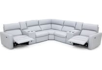 natuzzi grey mtn lth sectional piece pkg  