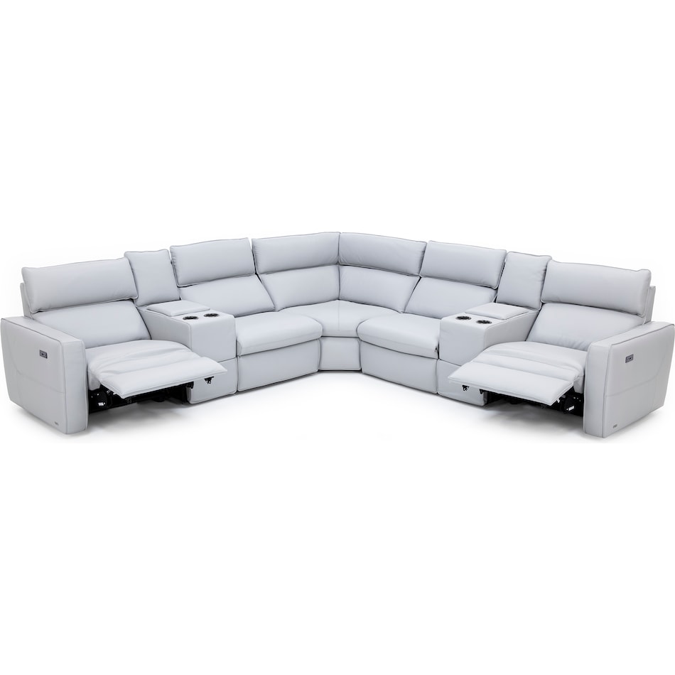 natuzzi grey mtn lth sectional piece pkg  